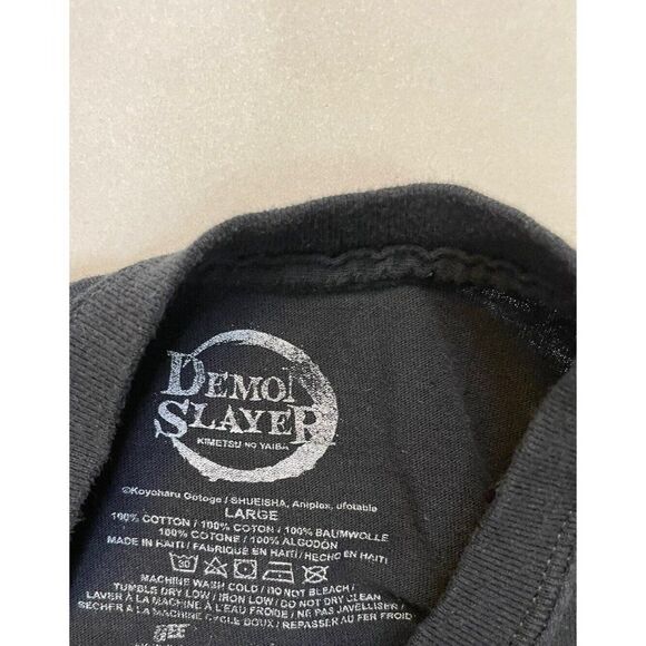 Demon Slayer Tanjiro TV Anime Cartoon T-shirt Men Large Black Short Sleeve - Picture 4 of 5